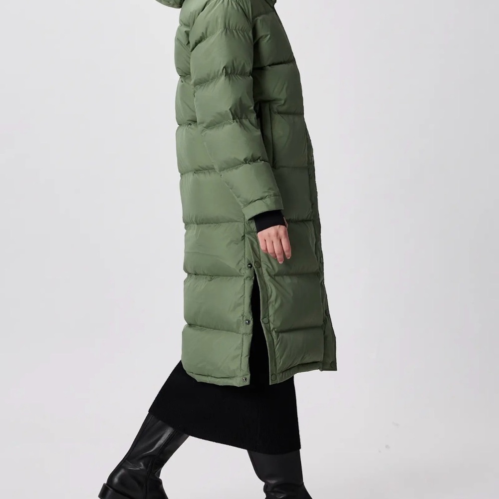 Quince Responsible Down Ling Puffer Coat in Sea Spray Green Size Small 1052 - Picture 6 of 12